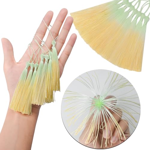 50Pcs 5 Inch Bulk Bookmark Tassel Kit for Graduation, Keychain(Green Beige) - color: Green&beige
