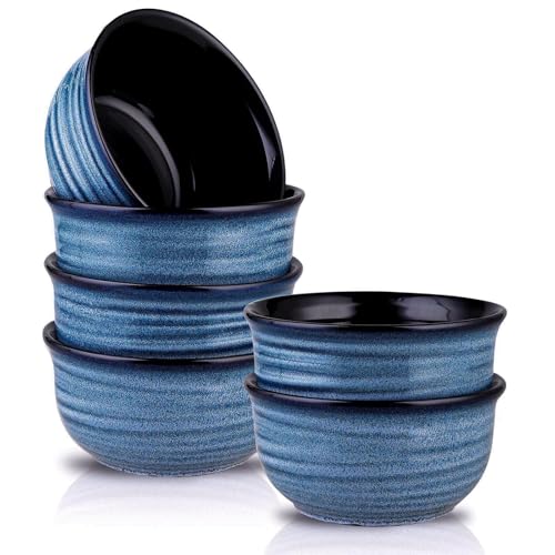 Hasense Cereal Bowl Set of 6, 20 Ounces Ceramic Soup Bowls Set for Kitchen, Suit for Cereal Soup Rice Pasta Salad Oatmeal, Microwave and Dishwasher Safe(Blue) - color: Blue, size: 20 Ounce