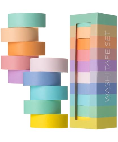 Mr. Pen- Washi Tape Set, 10 Rolls, 5.5 Yards/Roll, Washi Tape for Scrapbook - color: Pastel Harmony