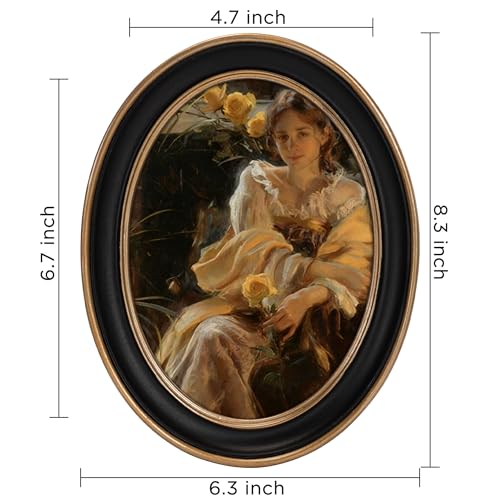 eletecpro 5x7 Oval Picture Frame with Real Glass Cover, Black, 2-Pack - color: Black, size: 5x7 Inches