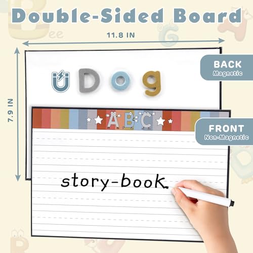 Joyreal Magnetic Alphabet Letters with Magnet Board for Fridge & Classroom