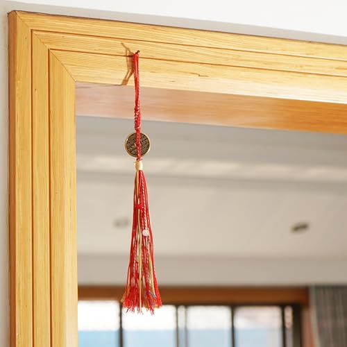 Long Tassel Bag Charms Tradition Lucky Backpack Charm for Women Men (Red) - color: Red