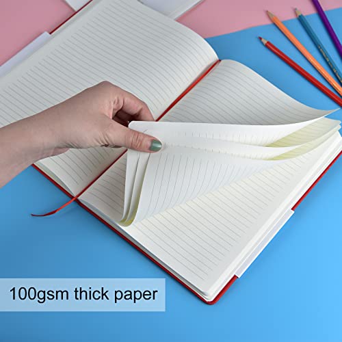 2 Pack B5 Journal Notebooks Classic College Ruled Notebooks Hardcover Lined Journals for Office Home School Business Writing Note Taking, 10.2 x 7.5 inch, 100GSM Thick Paper, 160 Pages (Black/Red) - color: Black/Red