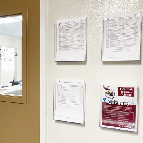 MaxGear Acrylic Brochure Holder 8.5x11 Wall Mount, 3 Pack - size: 8.5"x11"
