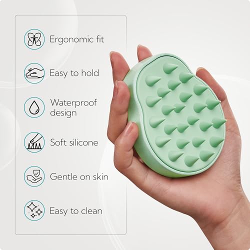 HEETA 2-Pack Large Scalp Massager Scrubber Shampoo Brush for Hair Growth - color: New Pink & Green