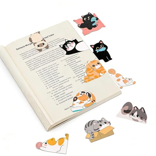 10Pcs Magnetic Cat Bookmarks,Cute Cat Magnet Bookmark Set with Strong Clip-on Design,Valentine's Day, Birthday Gift for Women,Readers & Book Lovers