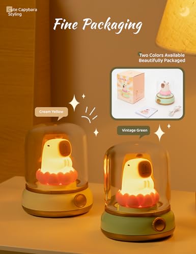 WANIDEA Capybara Night Light for Kids, Cute Lamp and Ambient Lighting - color: Capybara Green