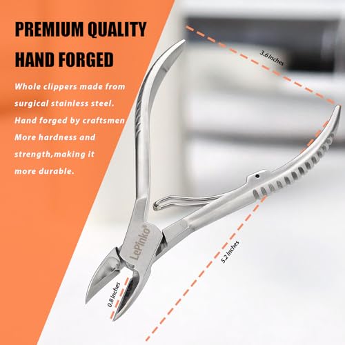 LePinko Podiatrist Toenail Clippers, Thick and Ingrown Nails Clippers, 1PCS - size: 1 piece