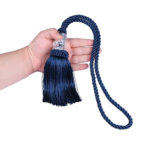 2 Pack Curtain Tiebacks with Tassel, Navy - color: Navy, size: 2