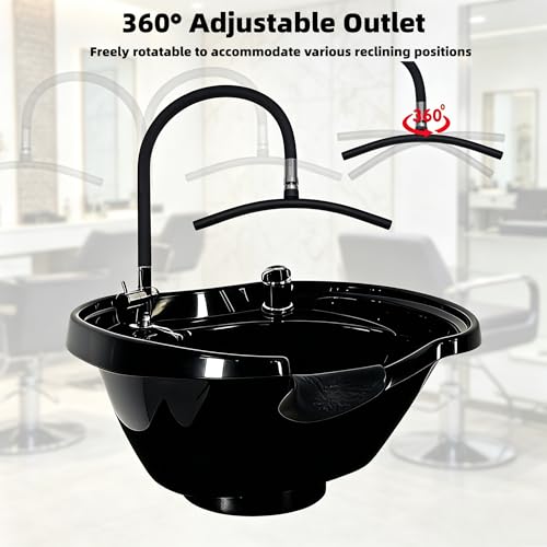 Head Spa Attachment for Shampoo Bowl – Hands Free Waterfall Water Circulation Equipment, Relaxing Scalp Massage Rinse for Salon & Home(Black) - size: U