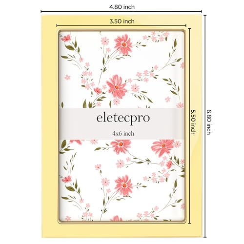 eletecpro 4x6 Enamel Picture Frame with Real Glass Cover, Yellow, 2-Pack - color: Yellow, size: 4x6