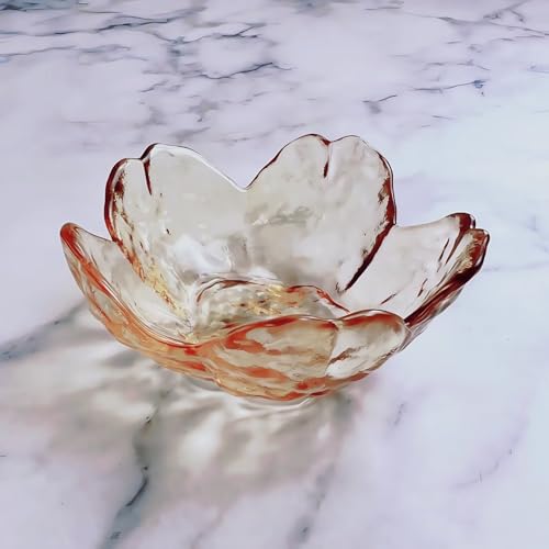 Amber Crystal Flower Jewelry Ring Dish, Clear Trinket Bowl, Cute Nightstand Decor Ring Holder for Women, Home Decor Gifts for Women, Wedding, Birthday, Mother's Day - color: Crystal Amber