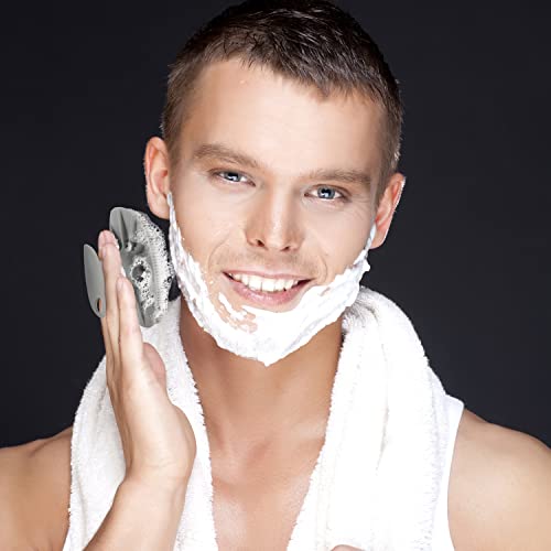 Silicone Face Scrubber for Men,Facial Cleansing Brush Face Wash Brush Manual Skin Care Face Brushes for Cleansing and Exfoliating Removes Dead & Dry Skin (Gray) - color: Gray