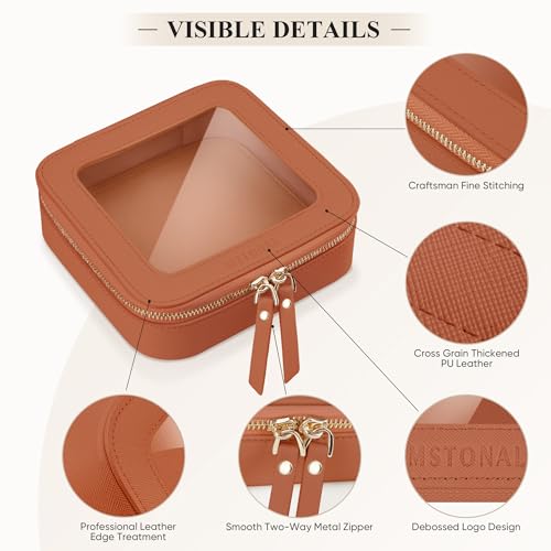 Clear Mini Makeup Bag for Fall, Cosmetic Make Up Pouch, Brown - color: Brown, size: Mini