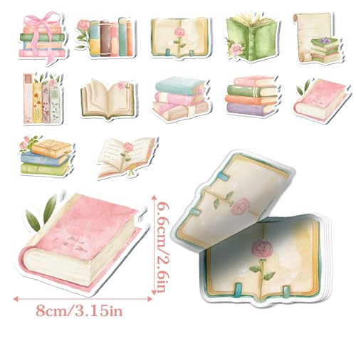 12 Pads Book Lover Sticky Notes Set - 240 Sheets 3x3 Inch Book Club Themed Self Adhesive Memo Pads, Cute Writing Sticky Notepads for Office Meeting Note Taking School Gift Decor