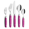 ANNOVA Silverware Set Stainless Steel Cutlery Color Handle With Rivet/Retro Flatware (Pink, 20 Pieces) - color: Hot Pink