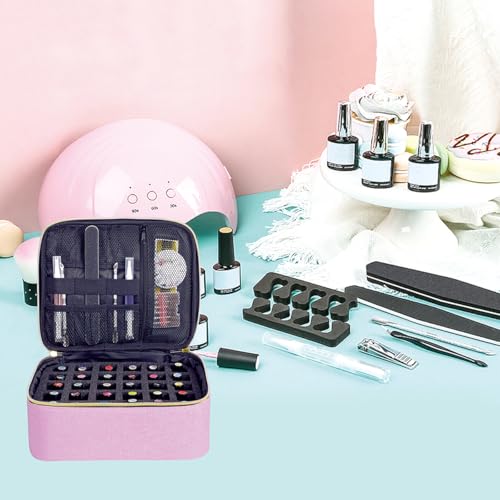 Nail Polish Organizer Holds 30 Bottles (15 ml/0.5 floz),Pink Gold - color: Pink Gold