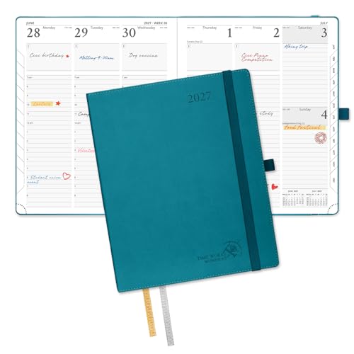 POPRUN 2027 Planner, Large-8.5" x 10.5", Weekly & Monthly Appointment Book - color: Pacific Green, size: Large-8.5" x 10.5", style: Calendar Year 2027