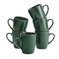 famiware Venus Coffee Mugs Set of 6, 13 oz Ceramic Stoneware Mug Cup Set - color: Dark Green, size: 6pcs