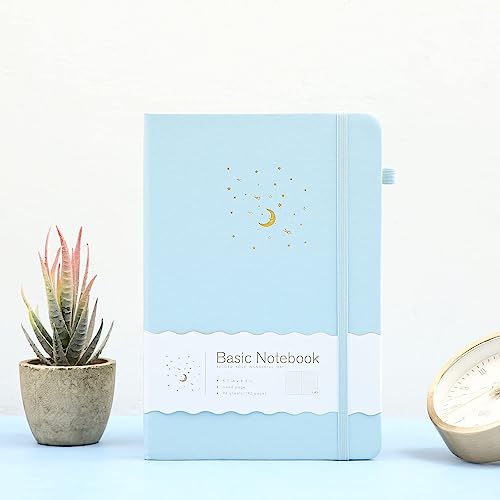 CAGIE Lined Journal Notebook for Work, 196 Pages, Medium 5.7" x 8.3", Hardcover Notebook Journal with Pen Loop, (Sky Blue Ruled), Gifts - color: 1 Pack 02 Sky Blue