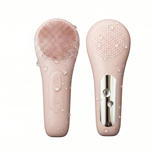Silicone Facial Cleansing Brush，500mAh Rechargeable Face Scrubber，IPX7 Waterproof Electric Face Scrubber with 5 Adjustable Levels,for Deep Cleaning,Exfoliating & Massaging (Brown) - color: Brown