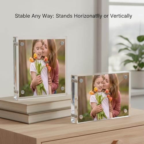 Wesiti 5 Mini Acrylic Photo Frames Double Sided for Desktop, 2" X 3" - size: 2" X 3"