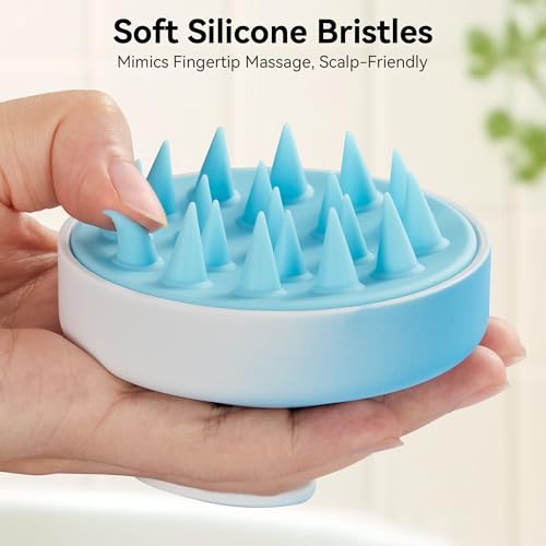 HEETA Scalp Massager Hair Growth Scrubber for Dandruff Removal Hair Care - color: Gradient Blue