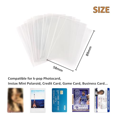 300 Pcs Kpop Photocard Sleeves Card Sleeves PVC and Acid Free for Trading Cards Standard Kpop Photocards (58x89mm) - size: 58x89mm