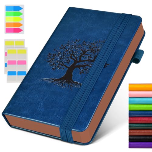 Small Journal Notebook 3.7"x6.8", 300 Page Lined Paper Pocket Size Notebook - color: Navy blue, size: A6 (3.7in x 6.8in)