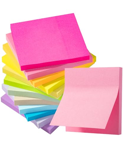 Mr. Pen- Sticky Notes, 3”x3”, 12 Pads, 600 Sheets - color: Spring