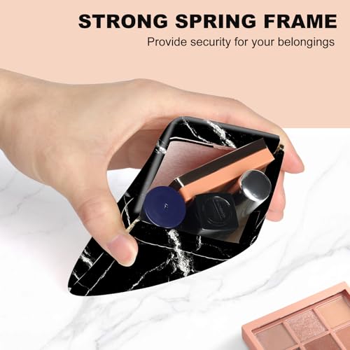 2Pcs PU Leather Small Squeeze Coin Purse Pouch Mini coin Bag Unique And Cute Wallet Cosmetic Bags Change Bag For Women Girls Men （Black marble - color: Black marble