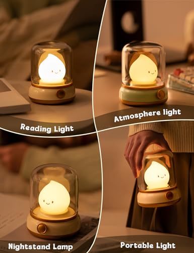 WANIDEA Kids Night Light, Cute Desk Lamp, Holloween Decor - color: Flame Green