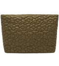 Puffy Quilted Makeup Bag, Cosmetic Bag, Travel Toiletry Organizer Pouch, Clutch for Wom (Brown Flower) - color: Brown Flower