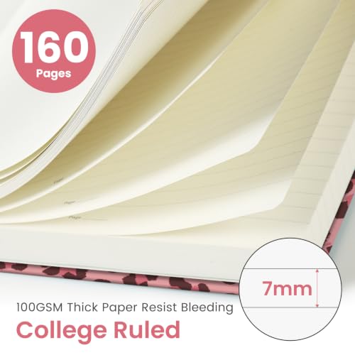 Taja Aesthetic Lined Journal for Women, Pretty Notebooks for Work & Study - color: C-Blush Hunter