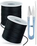 FIVEIZERO 2 Rolls 1.5mm Black Elastic Bracelet String, 330 Ft - size: 1.5MM, style: Black