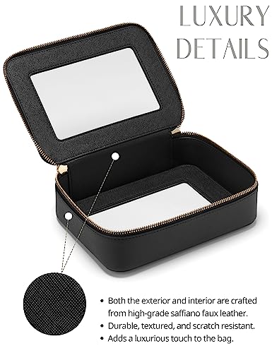 Popvibe Clear Toiletry Bag 2 Pack, Travel Makeup Bag Medium and Large Black - color: Black, style: Dual Elegance