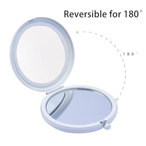 Compact Mirror for Purse, Metal Round Shell, Double-Sided 1X/2X Magnifying, Portable Travel Makeup Mirror, Mini Pocket Mirror, White,4 Packs - color: White