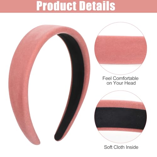 4pcs Padded Headband for Women,Chunky Velvet Headband for Women