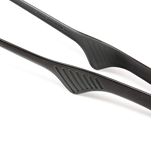 Todai 9.4-Inch Stainless Steel Non-Slip Yakiniku BBQ Tongs (Black)