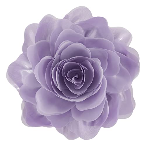 JWH 3D Flower Throw Pillow Covers Aesthetic Decorative Stereo Floral Accent Pillow Cases Round Cushion Rose Pillowcase for Bedroom Bed Couch Chair Car 12 Inch Light Purple - color: Purple, size: 12" x 12" (Pack of 1)