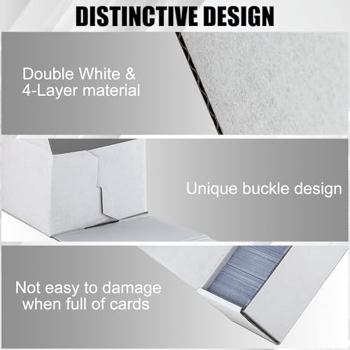 Trading Card Storage Box, 6-Pack 1100 Count White Corrugated Cardboard Box - size: 6 Piece 14in for Standard