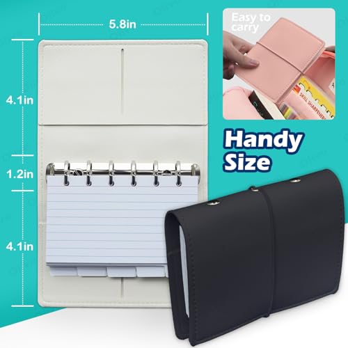 Olivo 3x5 Lined Index Cards with Ring Binder Holder and Dividers, Brown - color: Brown