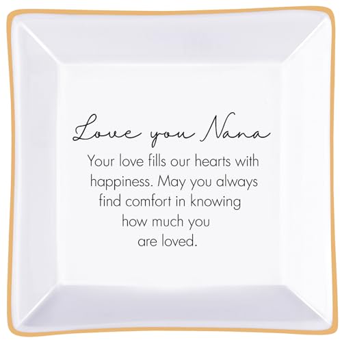 Nana Gifts Ring Dish Love You Nana Jewelry Tray Grandma Birthday Gift - color: Nana