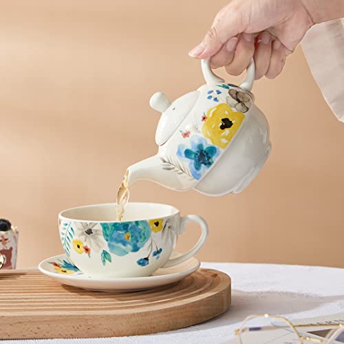 Tea for One Set, Teapot for One, Teapot and Cup Set - color: Multicolor