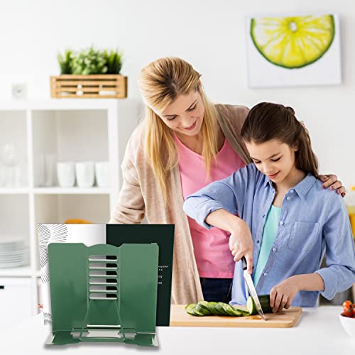 Metal Book Stand Adjustable Book Holder for Reading - color: Full Green