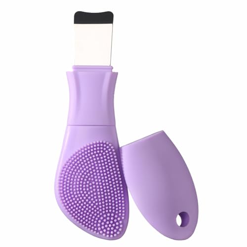 Blackhead Remover & Silicone Face Scrubber,Face Spatula,Facial Cleansing Brush, Pore Brush, Face Scrubber Exfoliator for Facial Deep Cleansing (Purple) - color: Purple