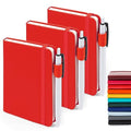feela 3 Pack Pocket Notebook Journals with 3 Black Pens, A6 Mini Cute Small Journal Notebook Bulk Hardcover College Ruled Notepad with Pen Holder for Office School Supplies, 3.5”x 5.5”, Red - color: A6 3 Red
