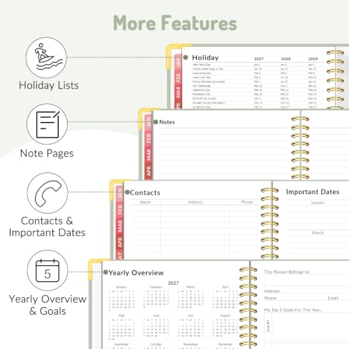 Forvencer 2027 Planner Weekly and Monthly, Hardcover Calendar Planner, A4 - color: Off-white, size: 8.5"x11" (Jan 2027 - Dec 2027)