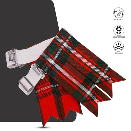 EZE Kilt Flashes for Men with Heavy Buckle Adjusters, Plain & Tartan Kilt Sock Flashes Acrylic Wool - color: Macgregor