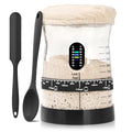 50 oz Large Sourdough Starter Jar Glass - Wide Mouth Sourdough Starter Kit with Lid for Beginners with Spatula, Feeding Instructions & Recipes (1 Pack) - size: Big- 1 Jar